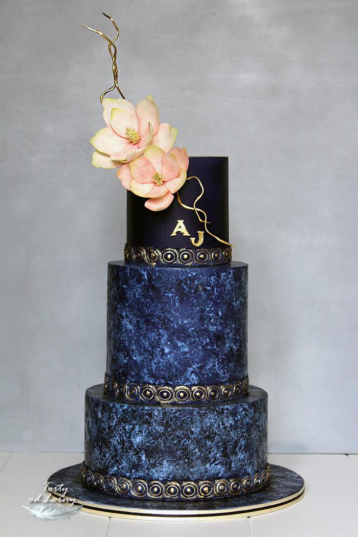 Indigo wedding cake