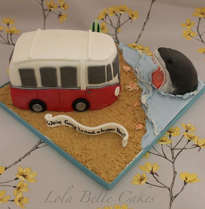"We're going to need a bugger bus" camper van/Jaws cake