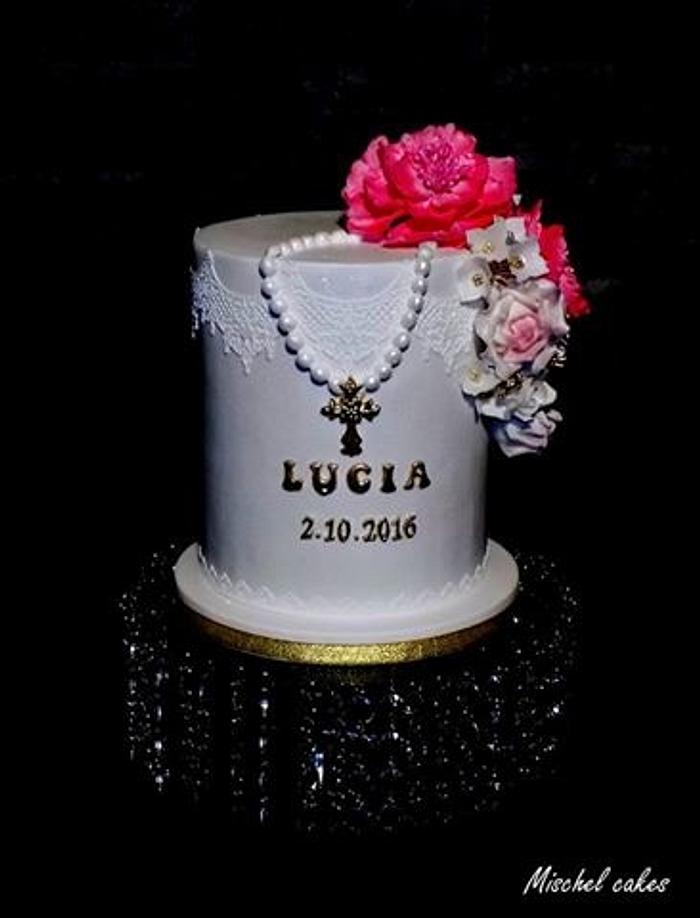 Baptism cake for Lucia