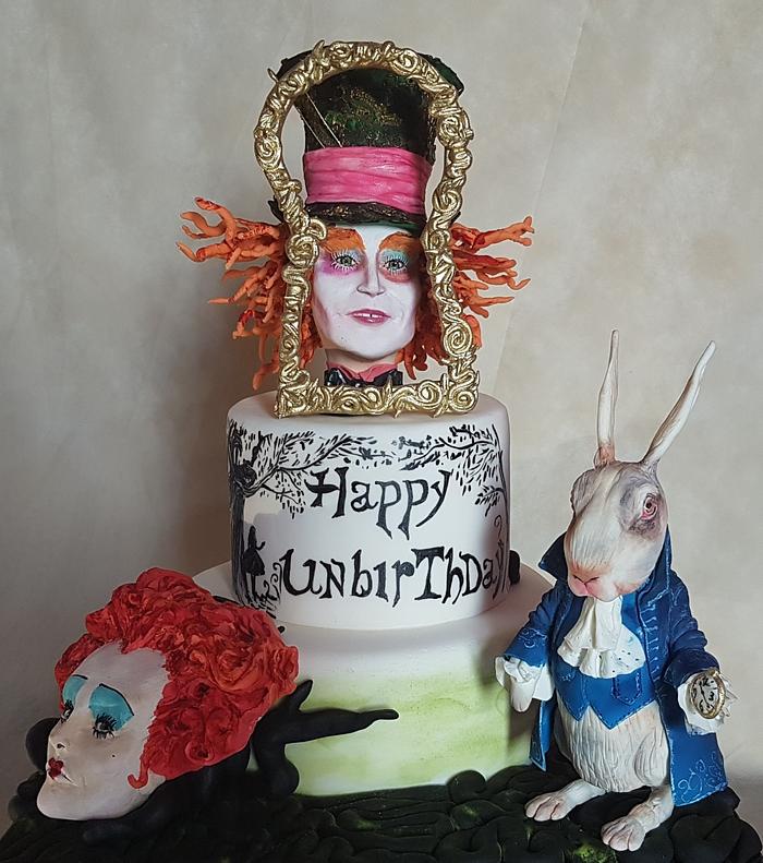 Mad hatter's world cake