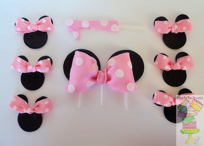 Minnie Mouse Ears/bows Cake topper