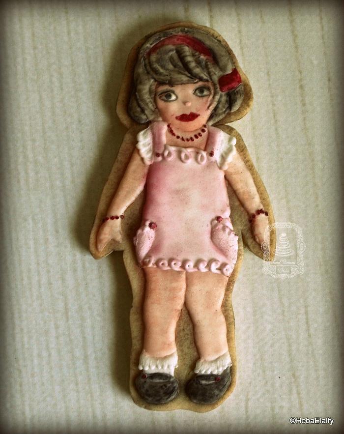 Vintage doll cookie