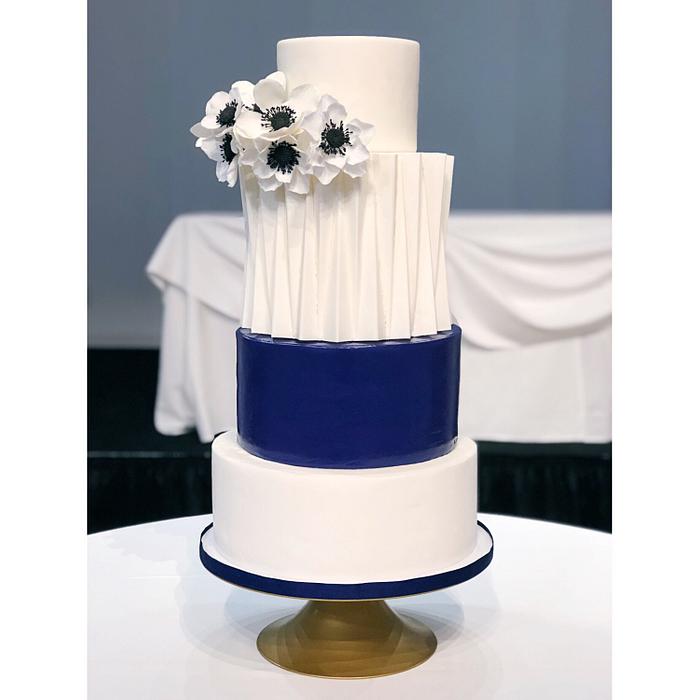 Modern architectural pleated cake