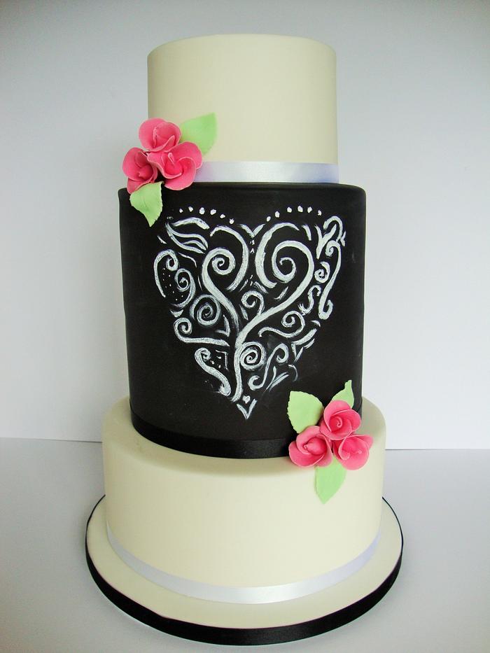 Chalkboard wedding cake