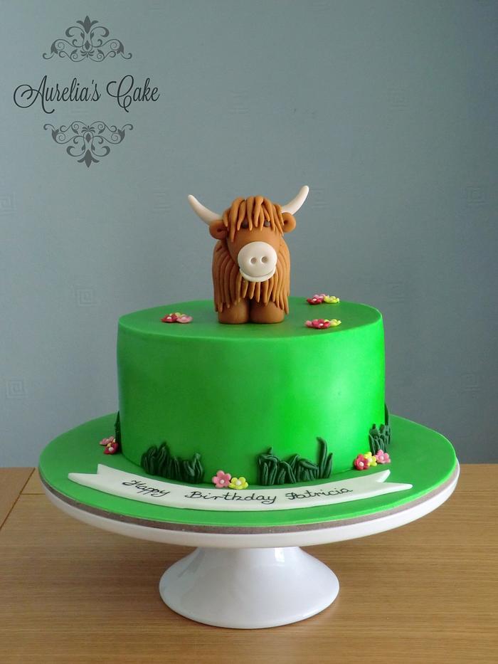 Highland cow cake
