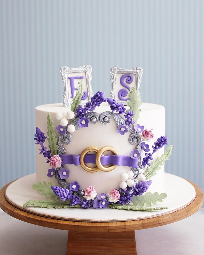 Lavender engagement Cake 