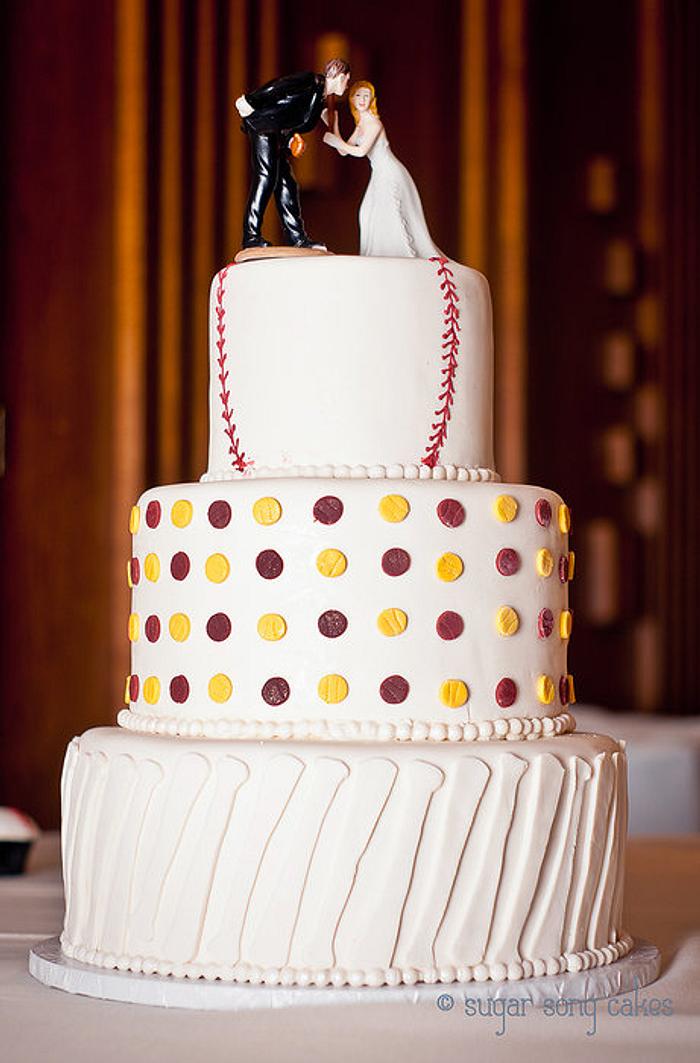 Detroit Baseball Fans Inspired Wedding Cake Topper | Wedding Cake Toppers |  Jessichu Creations