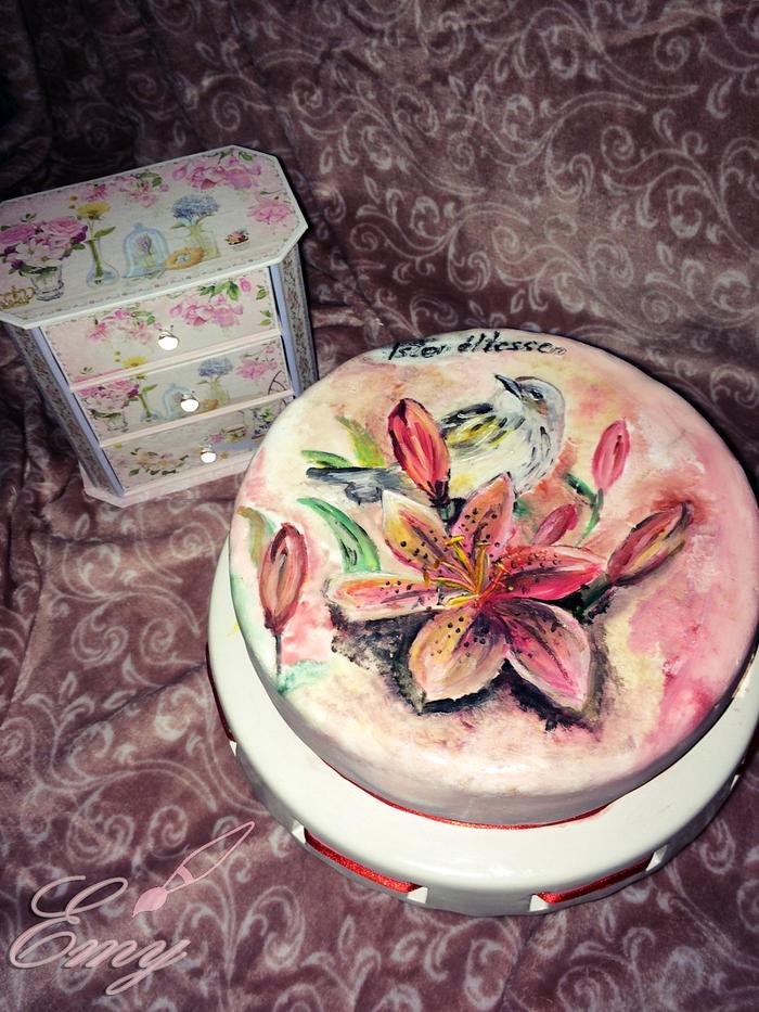 Lily flower cake
