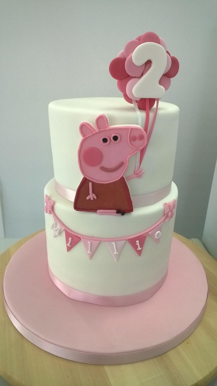 Peppa Pig 2nd birthday cake