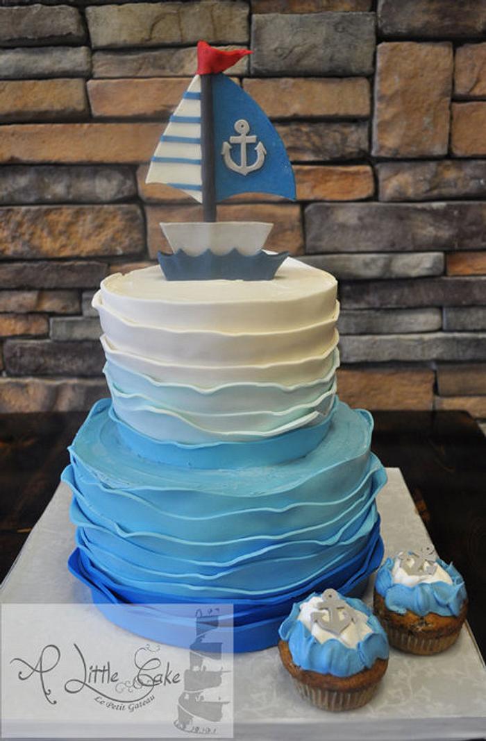 First Birthday Cake with a boat theme