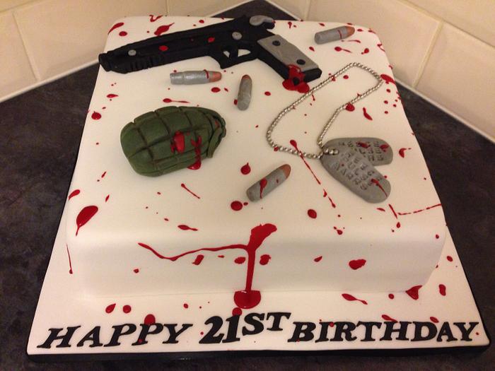 Call of duty themed cake. 