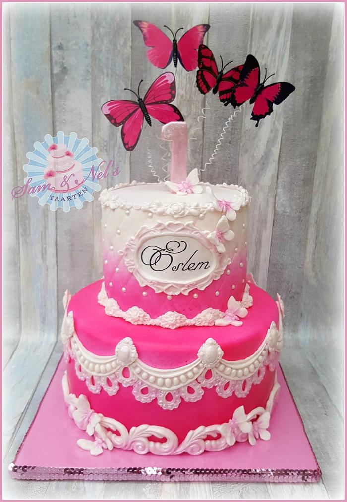 Pink Butterfly cake