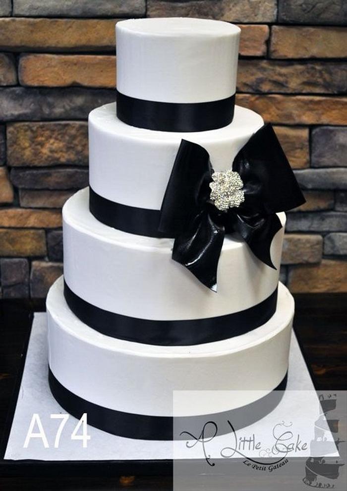 Chic Black And White Wedding Cake