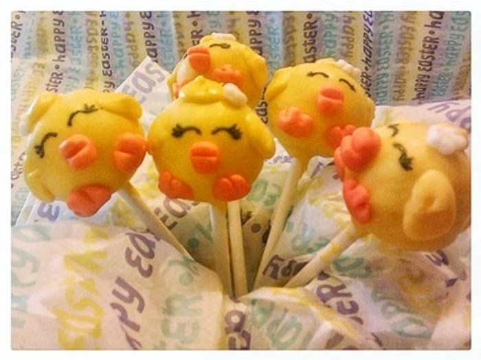 Easter chick cake pops