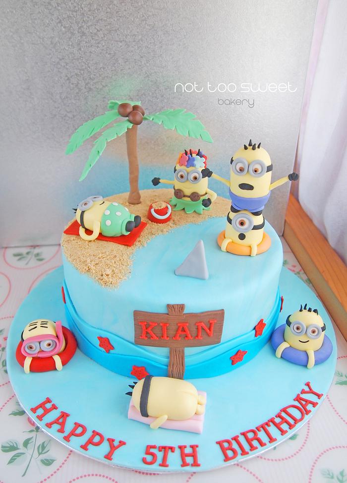 Minion Beach Party Cake