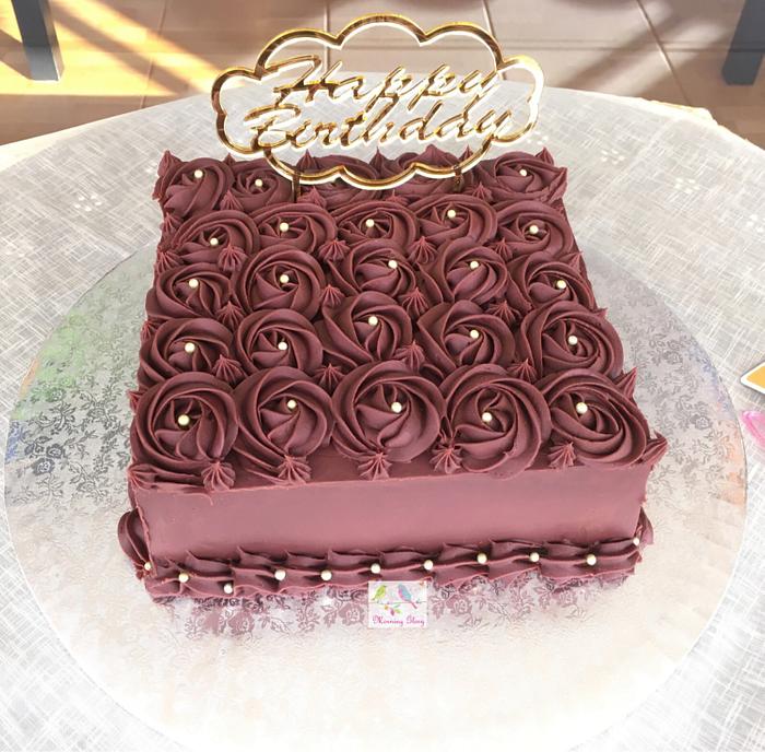 Rosette cake for my daughter 's 10th birthday celebration!!!!