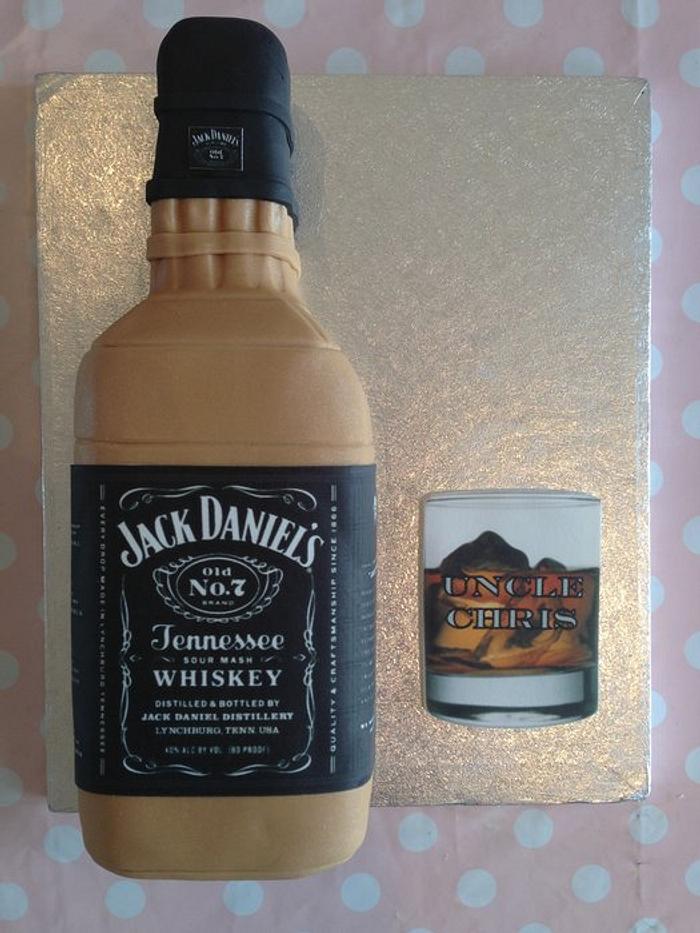 Bottle of Jack Daniels cake