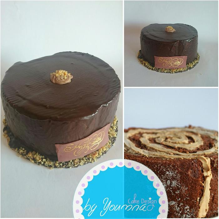 Swiss roll chocolate cake 
