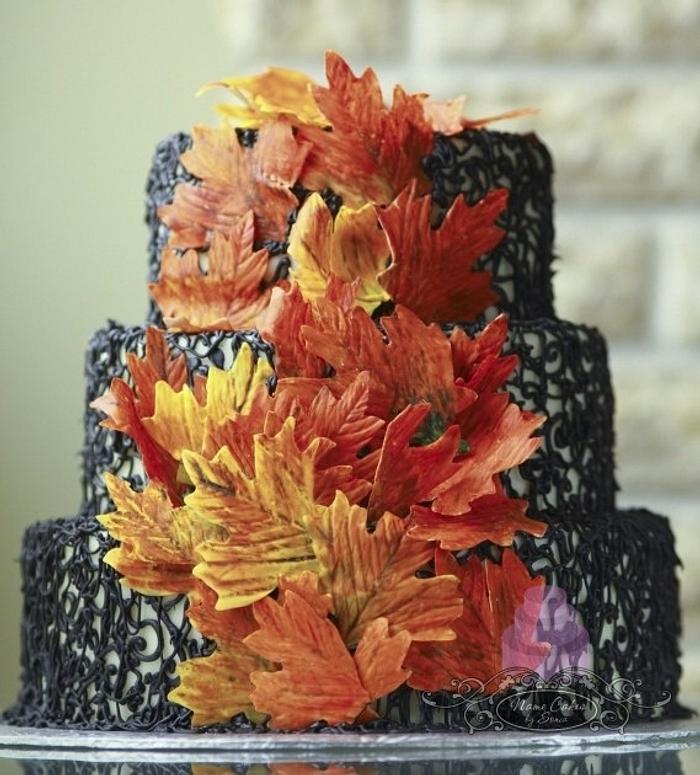 Ode to Autumn Wedding Cake 