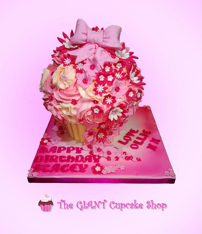 Pink flowery Giant Cupcake