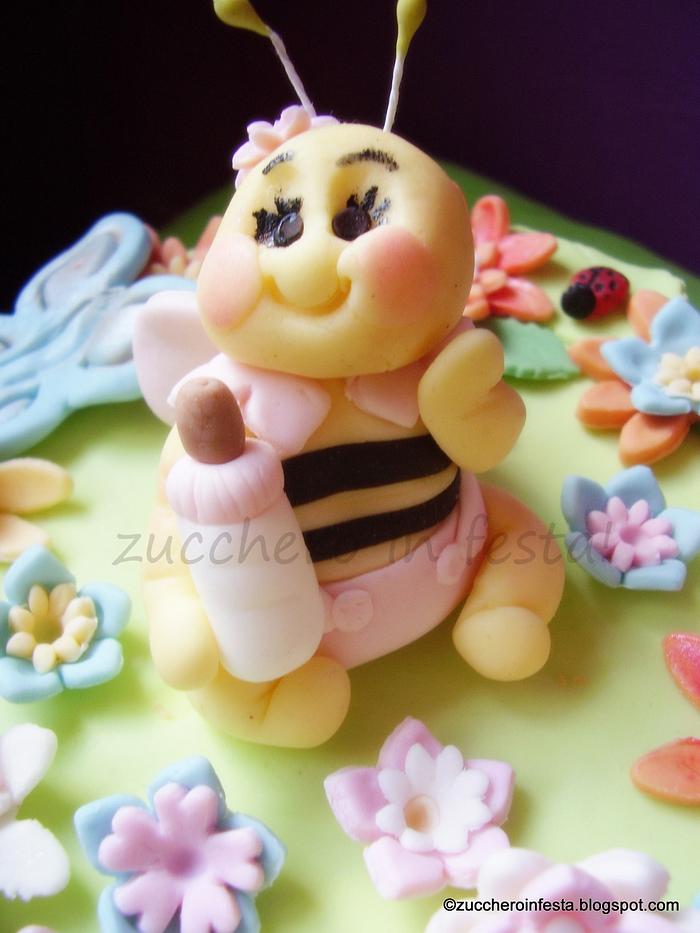 bee cake topper for christening