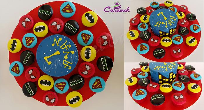 Super Hero Cake & Cupcakes
