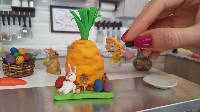 Carrot cake with a mini bunny :)