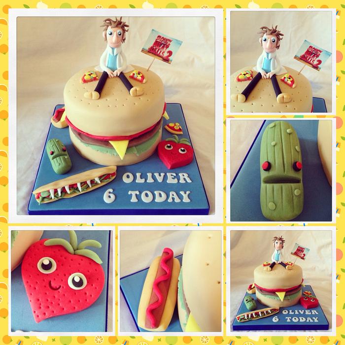Cloudy with a chance of meatballs cake