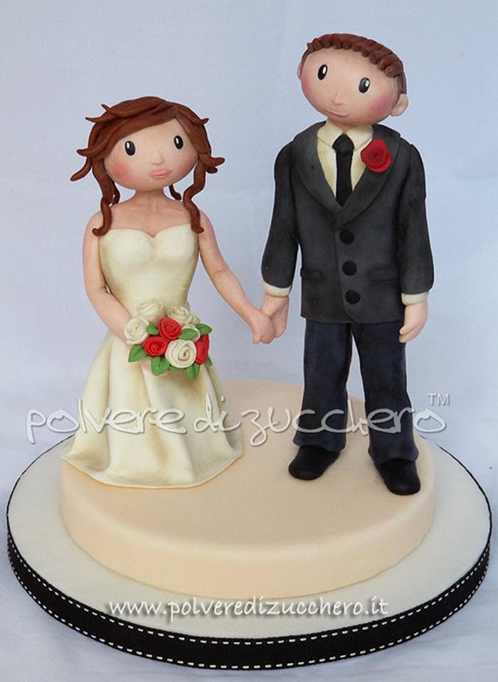 bride and groom cake top