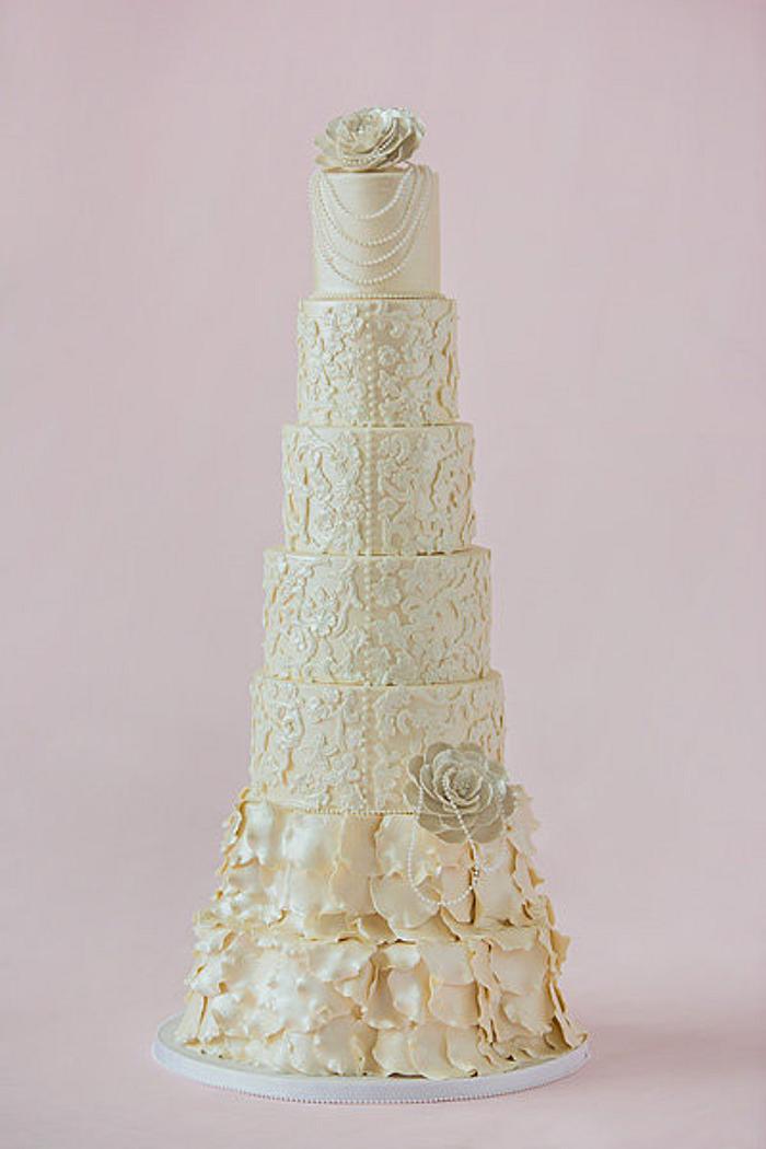 Elegant Modern Vintage wedding cake  