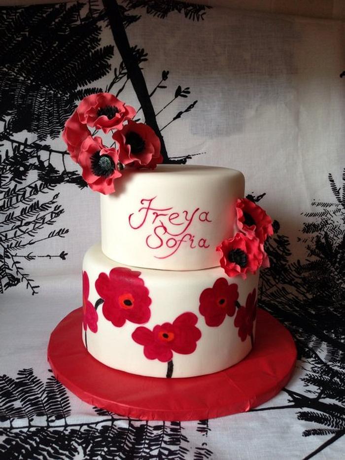 Poppy cake for Freya Sofia
