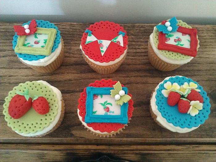 Strawberry Themed Cupcakes