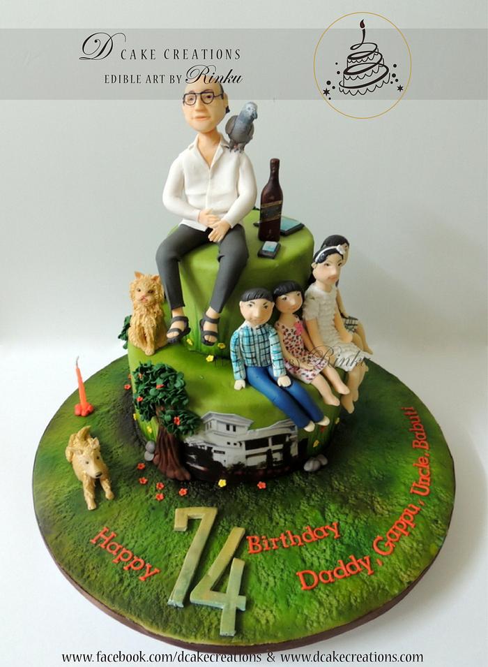 74th Personlised Birthday Cake 
