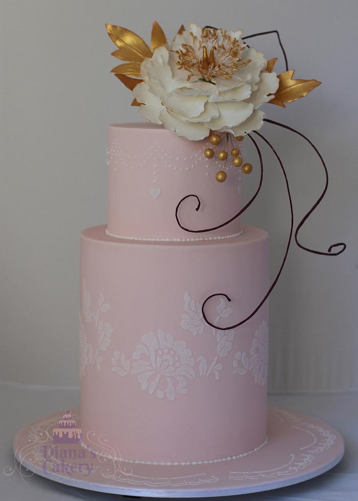 Two-tier Modern Wedding Cake 