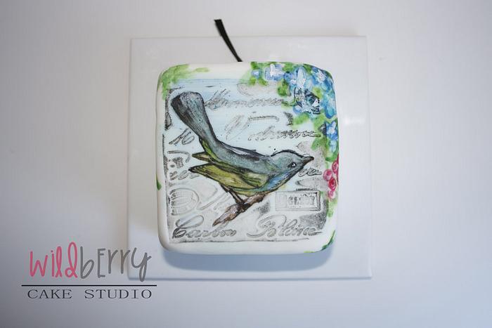 Painted Christmas Cake - Fantail