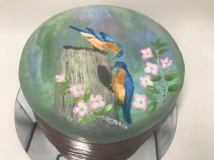 Painted decorative box cake