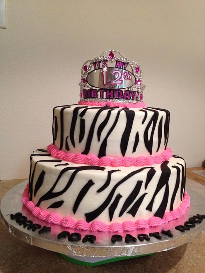 Zebra theme cake
