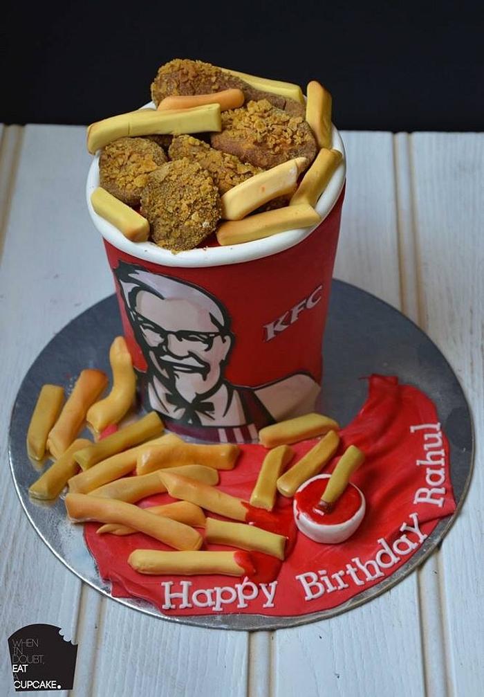 KFC chicken bucket customized cake, Food & Drinks, Homemade Bakes on  Carousell