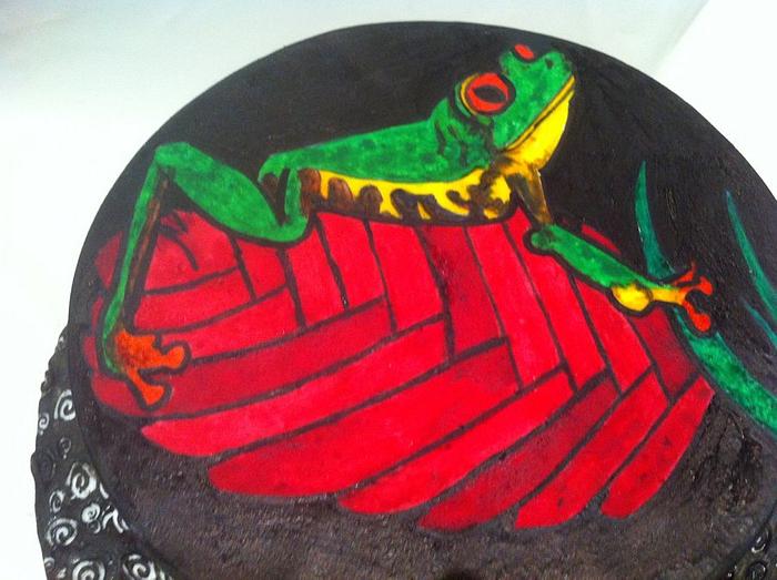 Red-eyed Tree Frog (free hand painted)