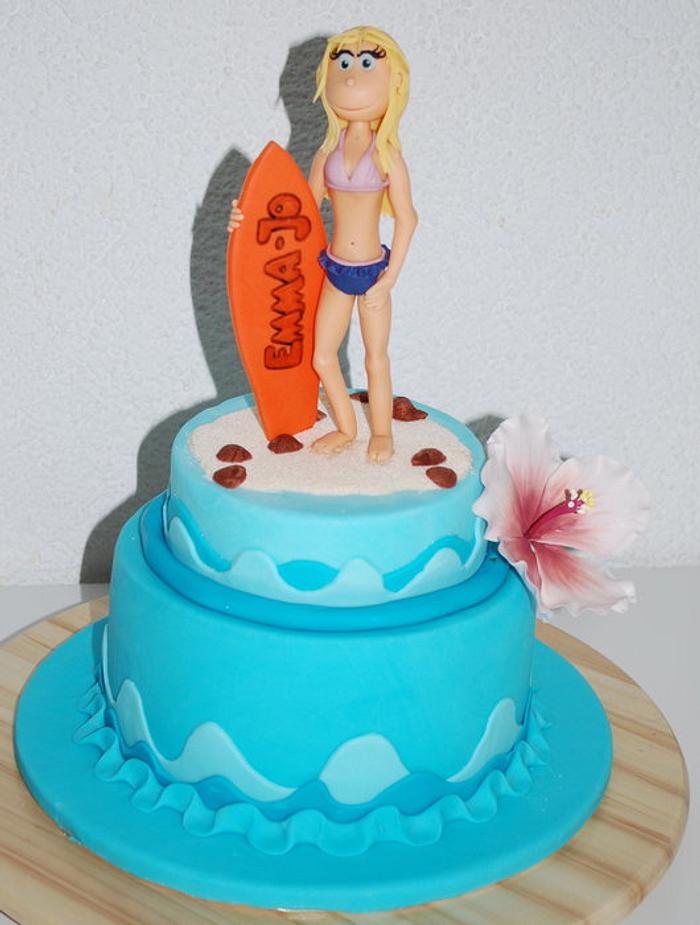 Surfing Birthday Cake