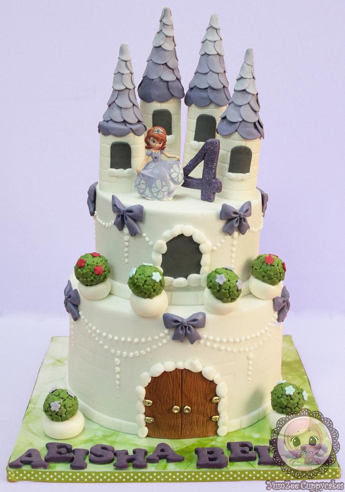 Sofia the first castle cake