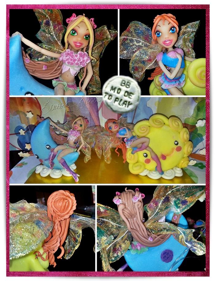 Winx Bloom&Flora on Sun&Moon, Cake Topper for Twin by Barbara Buceti, BB Mode To Play