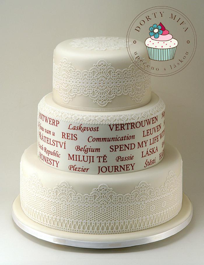 Czech-Belgium Wedding Cake