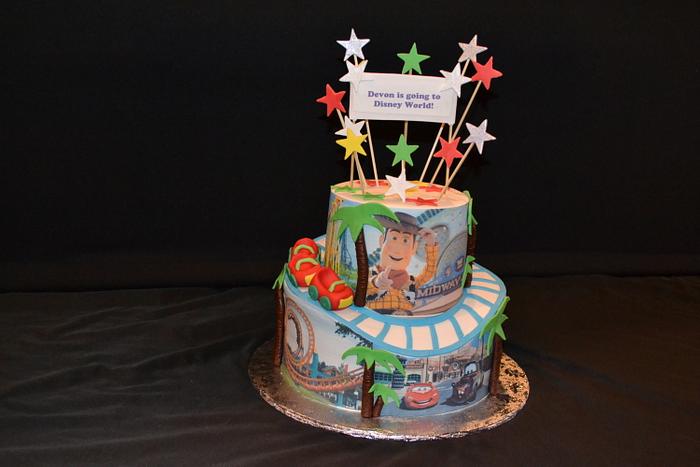 Disney roller coaster cake