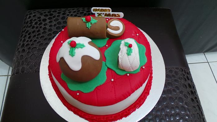 Christmas goodies on a cake