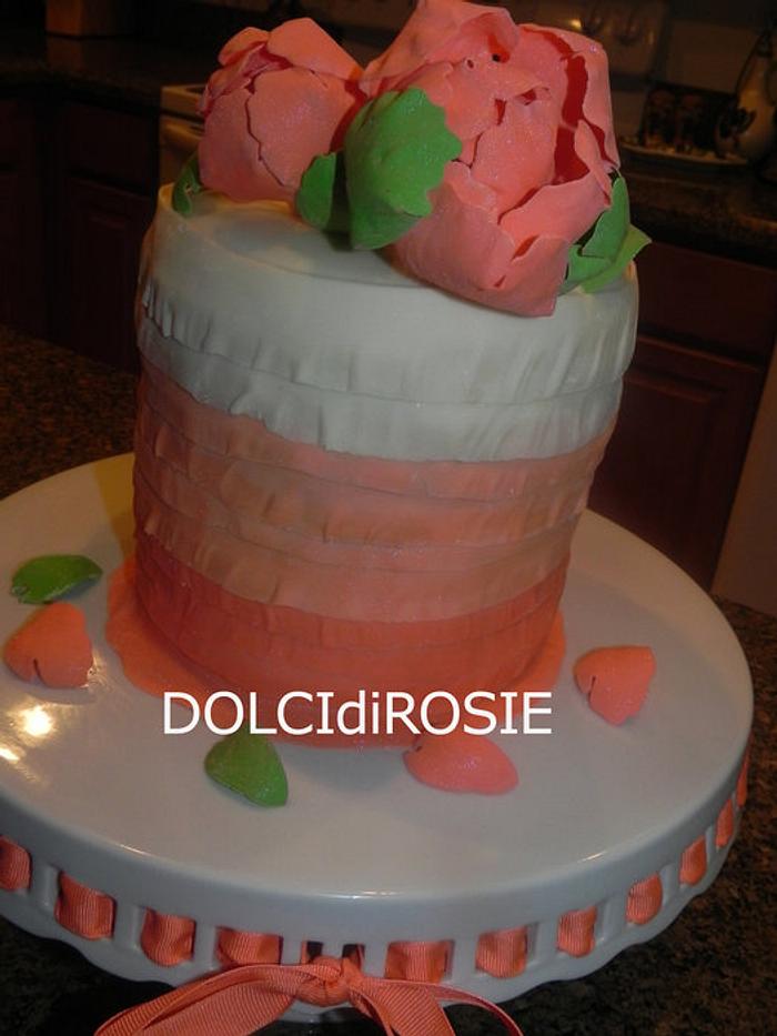 Coral Ombre Cake