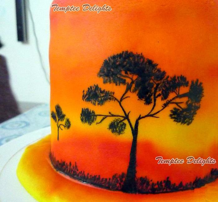 Sunset Theme cake