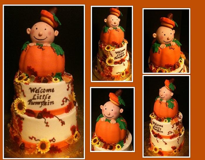 Little Pumpkin Baby Shower Cake