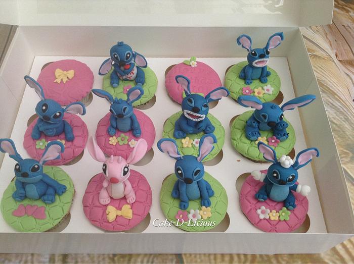 Disney Stitch Birthday Cupcakes 
