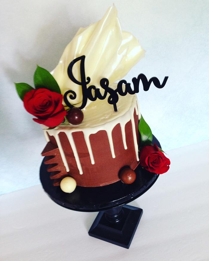 Jasam Anniversary Drip Cake